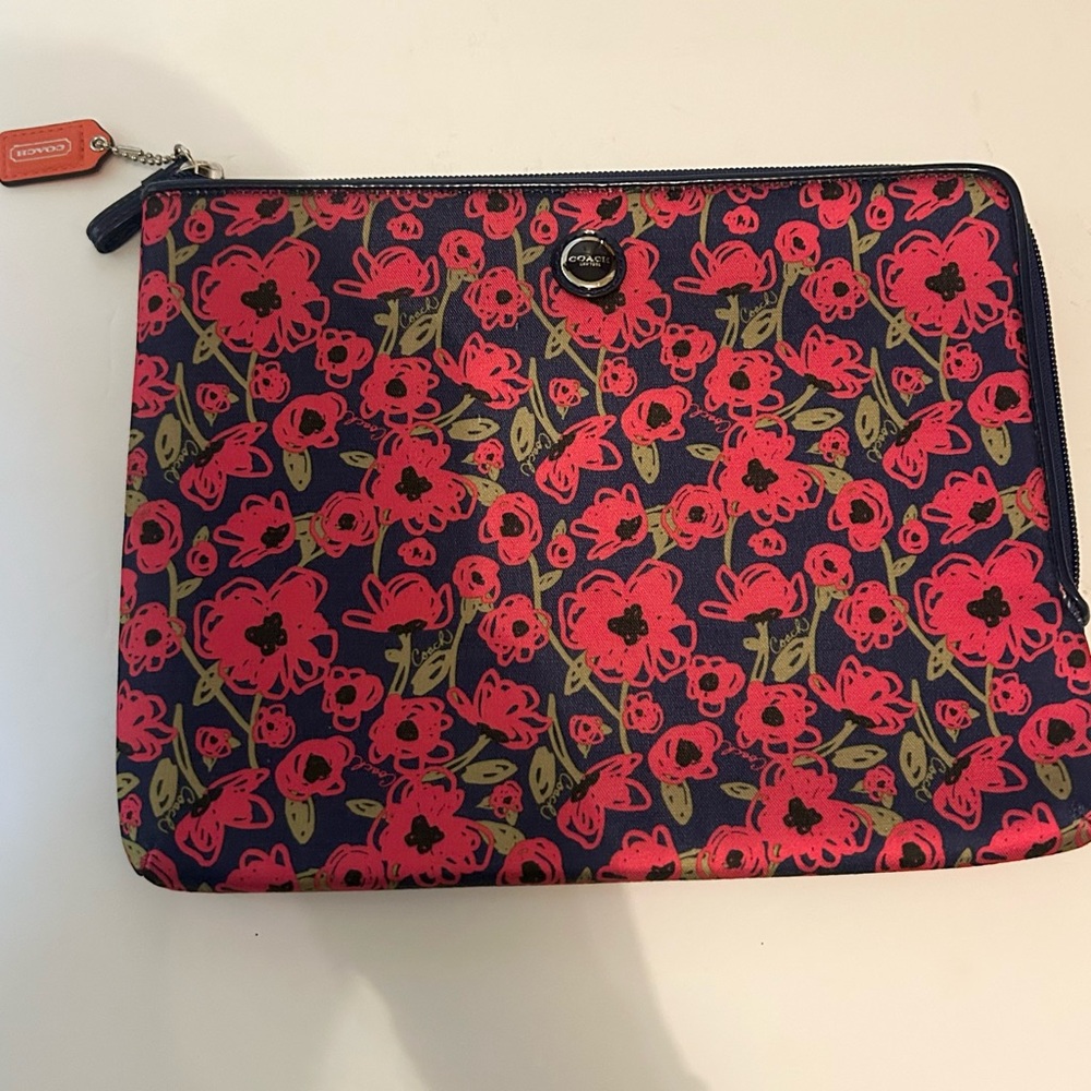 Coach Laptop / Tablet Case Pouch Floral 11” x 8.5”